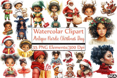 Antique Nordic Christmas Clipart Bundle - CraftNest - Digital Crafting and Art