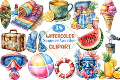 Summer Vacation Clipart Bundle - CraftNest - Digital Crafting and Art