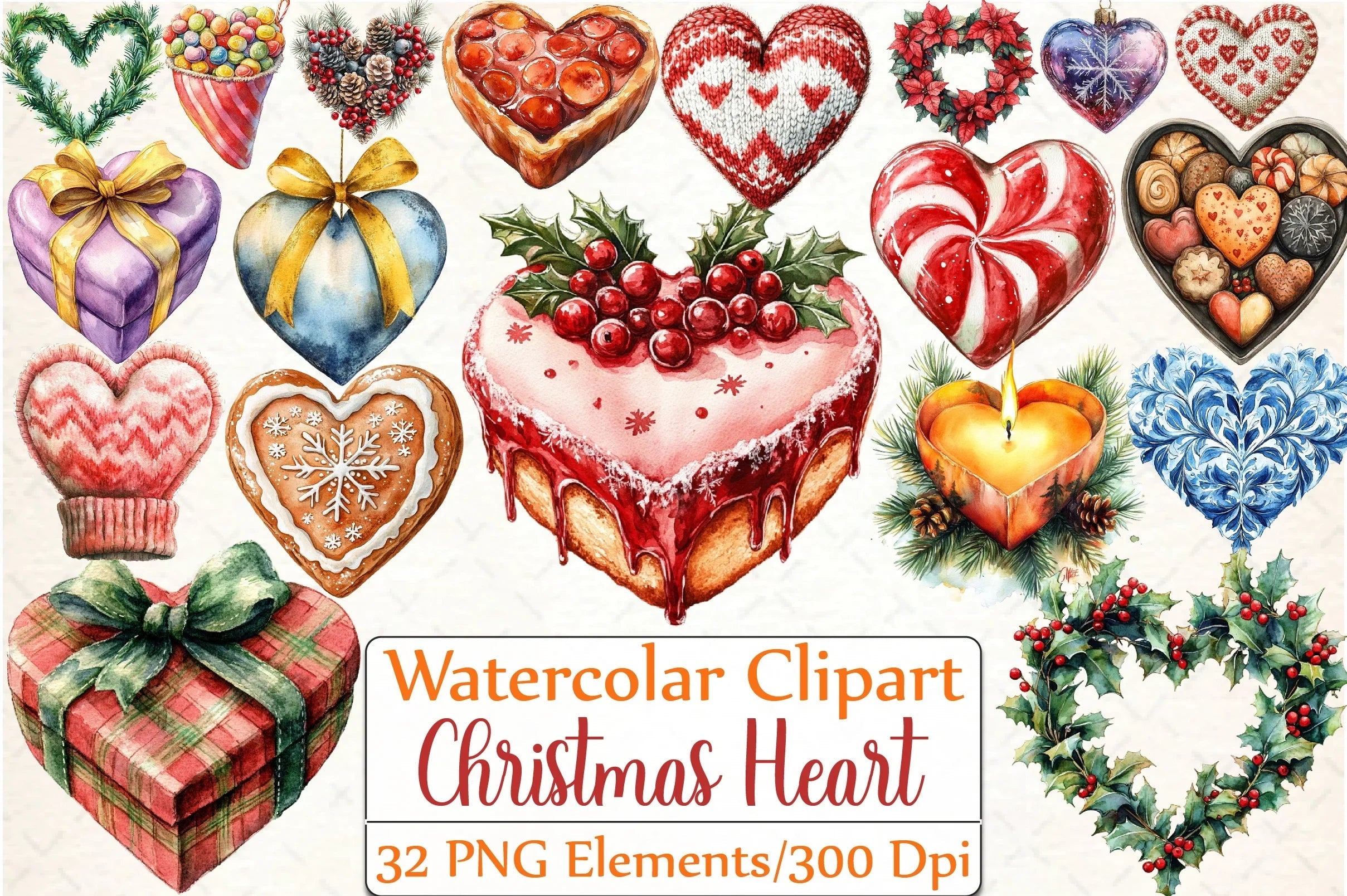 Grateful Heart Christmas Clipart Bundle - CraftNest - Digital Crafting and Art