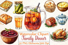 Thanksgiving Family Dinner Clipart Bundle - CraftNest - Digital Crafting and Art