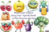 Funny Fruits & Vegetables Clipart Bundle