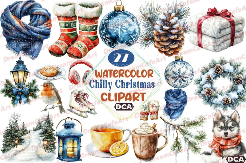 Chilly Christmas Day Clipart Bundle - CraftNest - Digital Crafting and Art