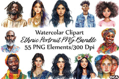 Ethnic Portrait Clipart Bundle - CraftNest - Digital Crafting and Art