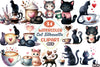 Cat Silhouette Coffee Clipart Bundle
