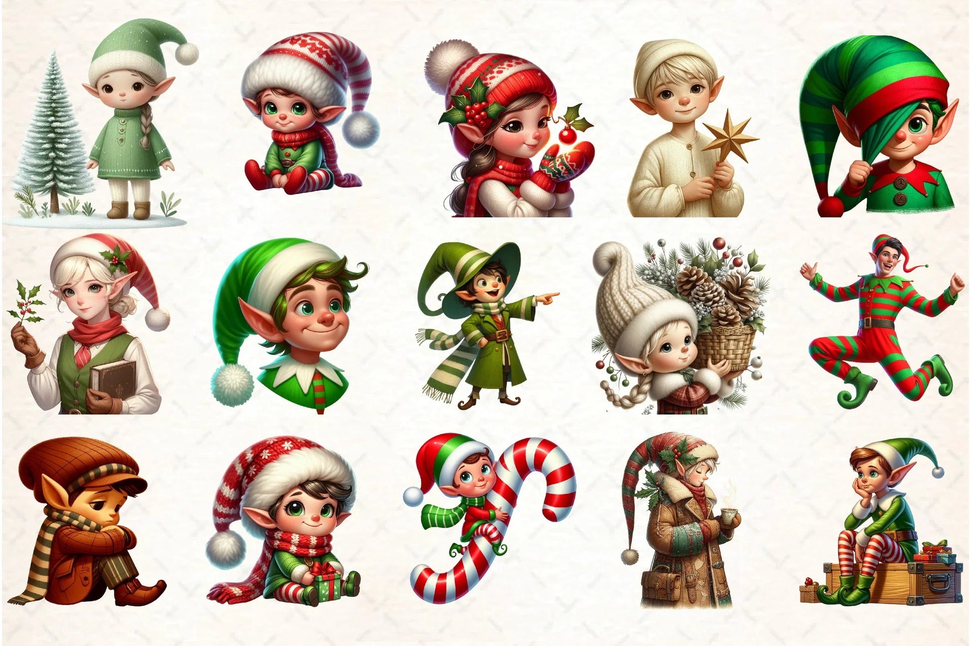 Christmas Elf Clipart Bundle - CraftNest - Digital Crafting and Art