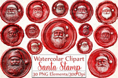 Seal Wax Christmas Santa Stamp Clipart Bundle - CraftNest - Digital Crafting and Art