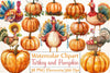 Thanksgiving Turkey and Pumpkin Clipart Bundle