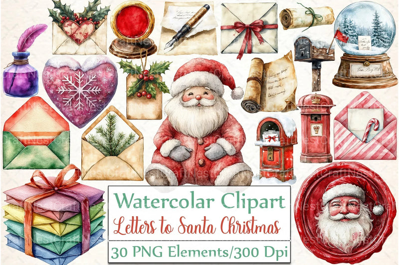 Letters to Santa Christmas Clipart Bundle - CraftNest - Digital Crafting and Art