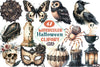 Beige & Black Halloween Clipart Bundle