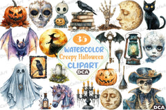 Vintage Creepy Halloween Clipart Bundle 2 - CraftNest - Digital Crafting and Art