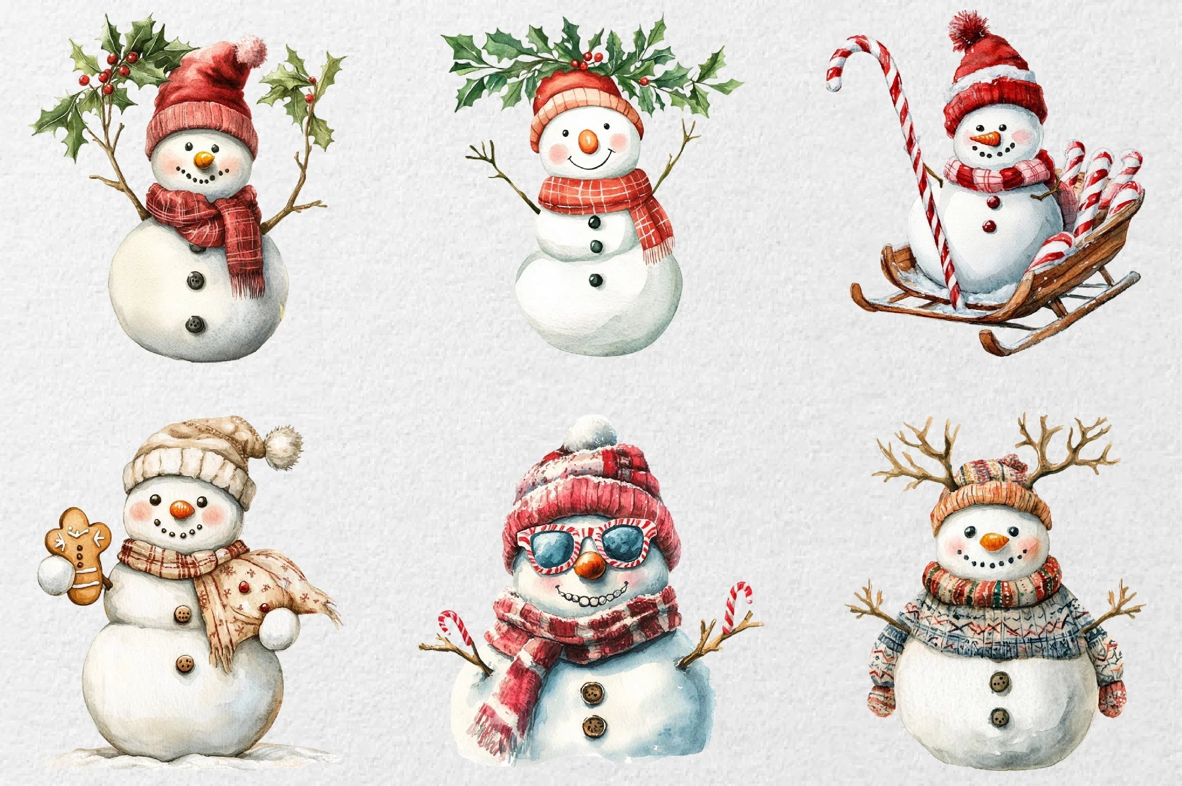 Funny Christmas Snowman Clipart Bundle - CraftNest - Digital Crafting and Art