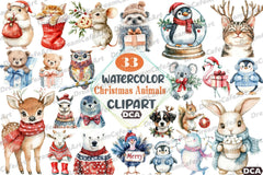 Christmas Animals Clipart Bundle 99 - CraftNest - Digital Crafting and Art