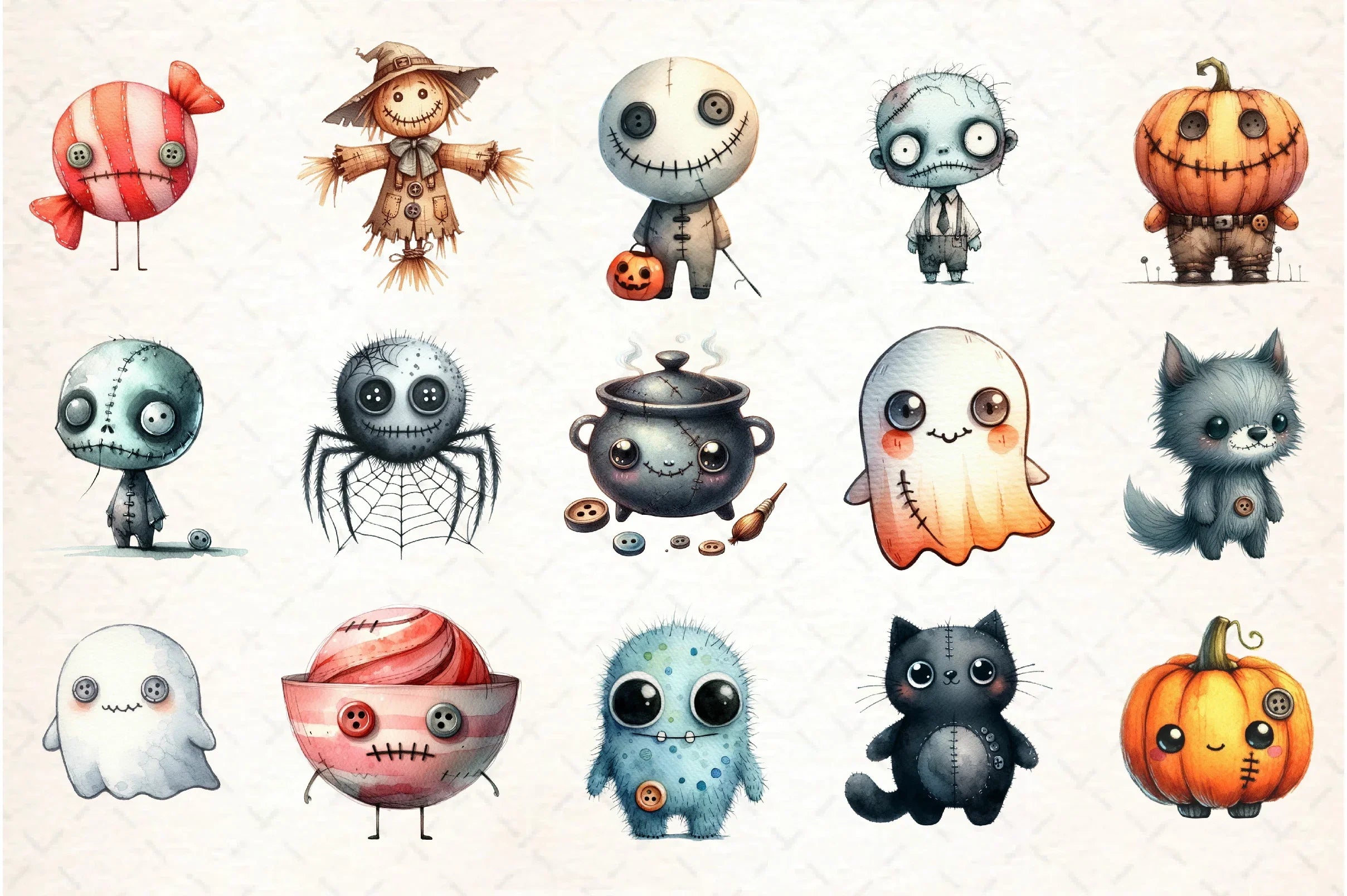 Whimsical Halloween Clipart Bundle - CraftNest - Digital Crafting and Art