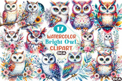 Bright Owl Clipart Bundle 6 - CraftNest - Digital Crafting and Art