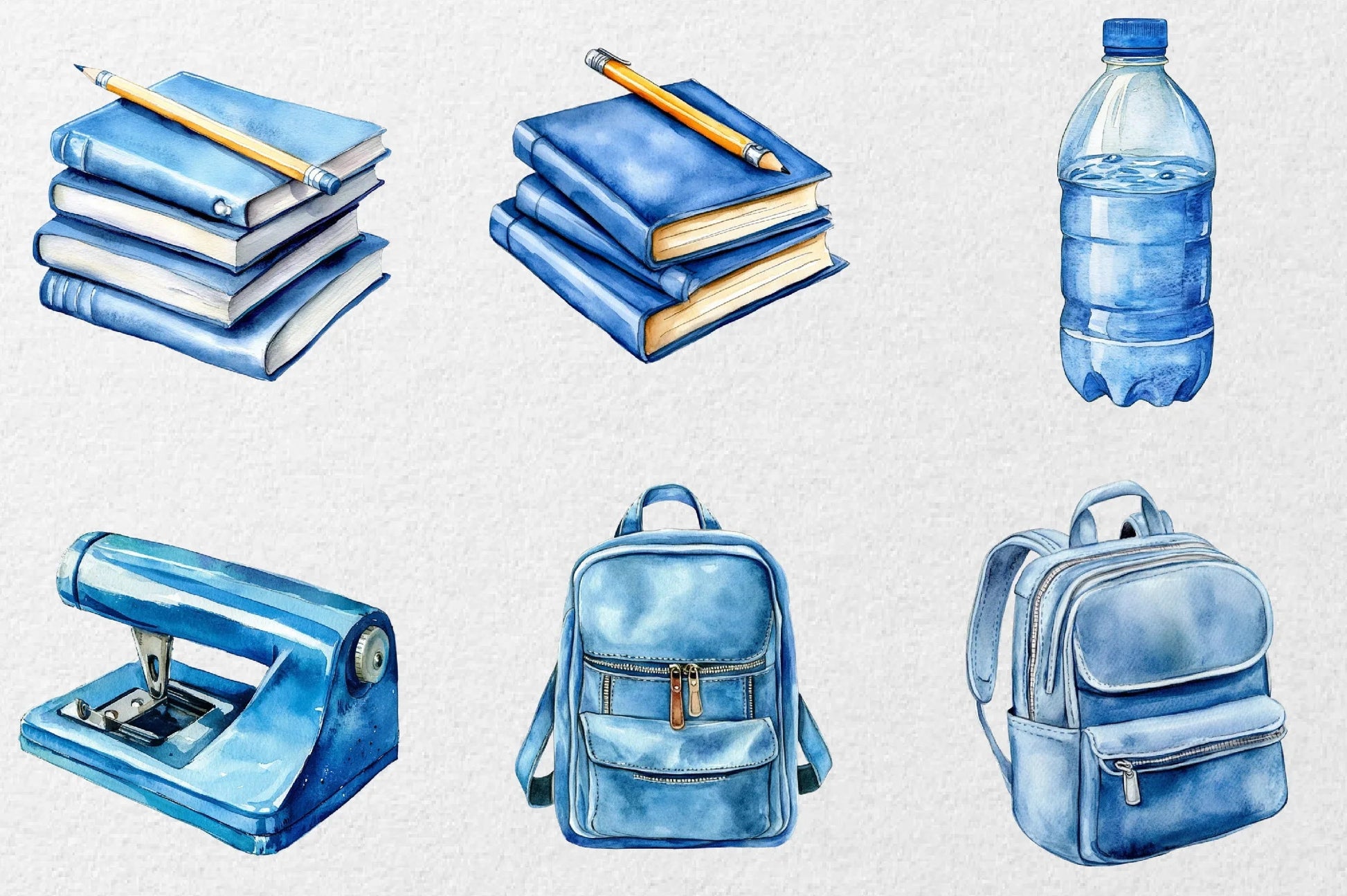 Blue School Clipart Bundle - CraftNest - Digital Crafting and Art