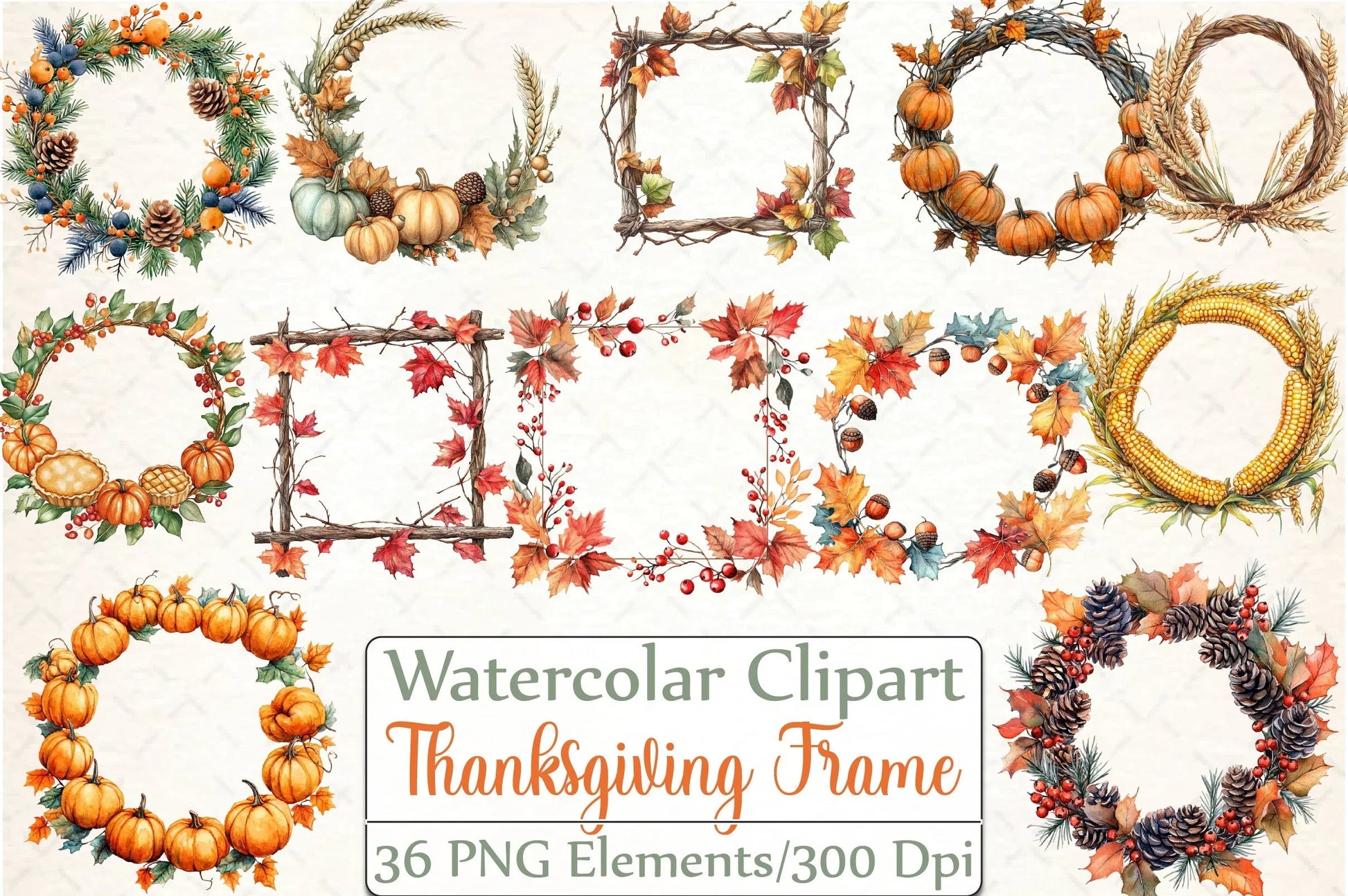Thanksgiving Frame Clipart Bundle - CraftNest - Digital Crafting and Art