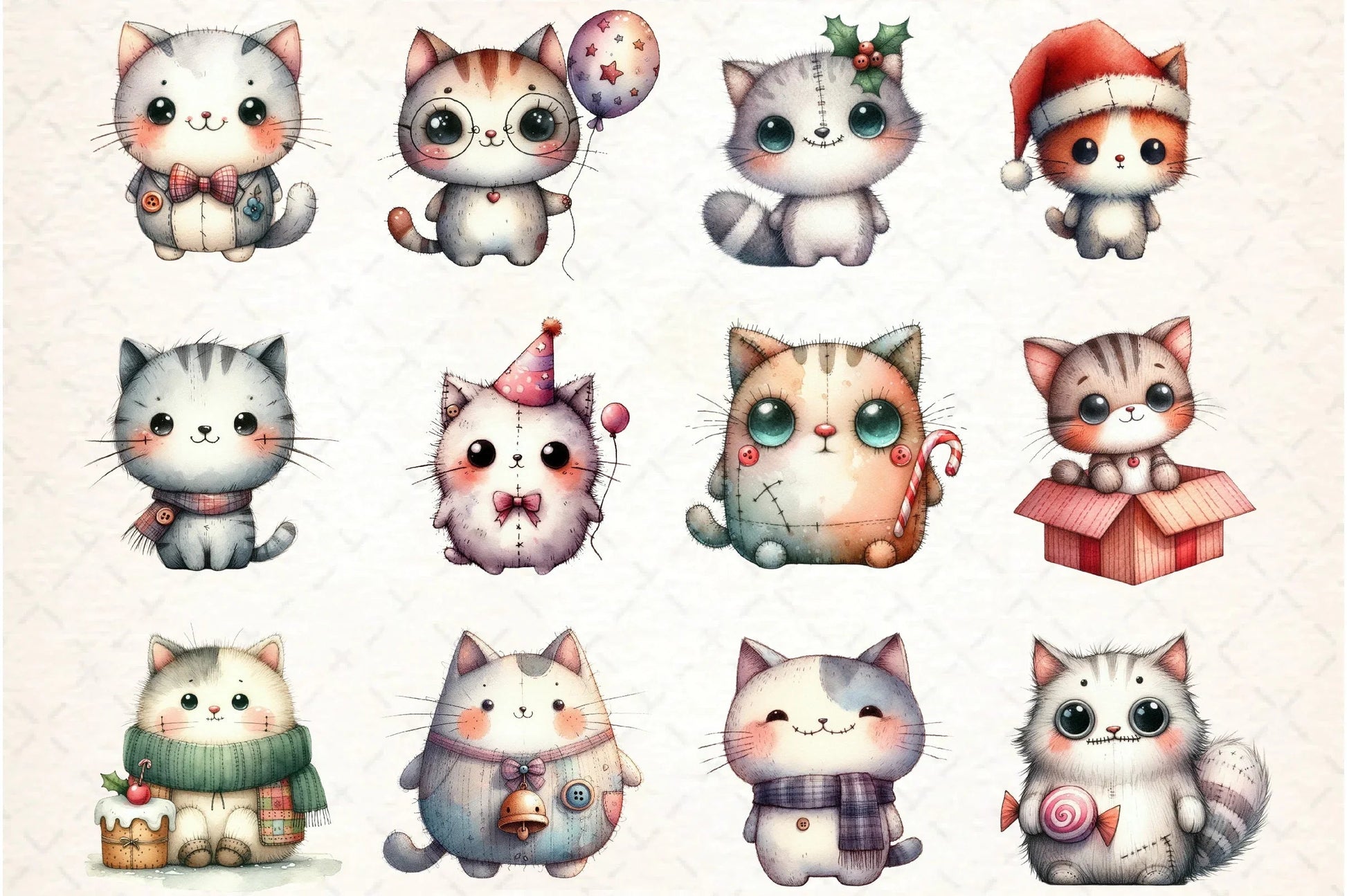 Holiday Cat Clipart Bundle - CraftNest - Digital Crafting and Art