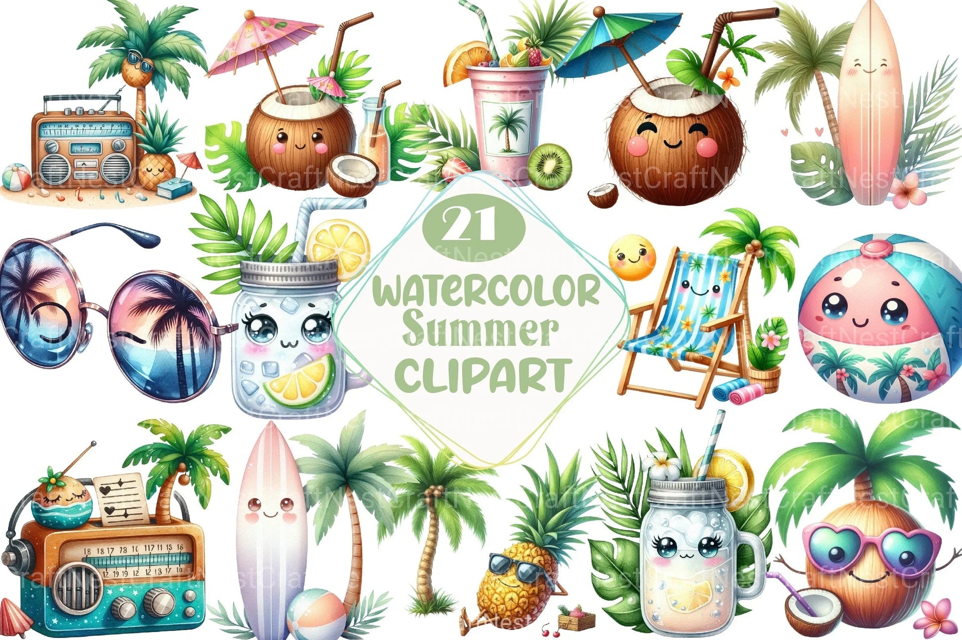 Summer Clipart Bundle 87 - CraftNest - Digital Crafting and Art