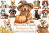 Thanksgiving Dog Clipart Bundle