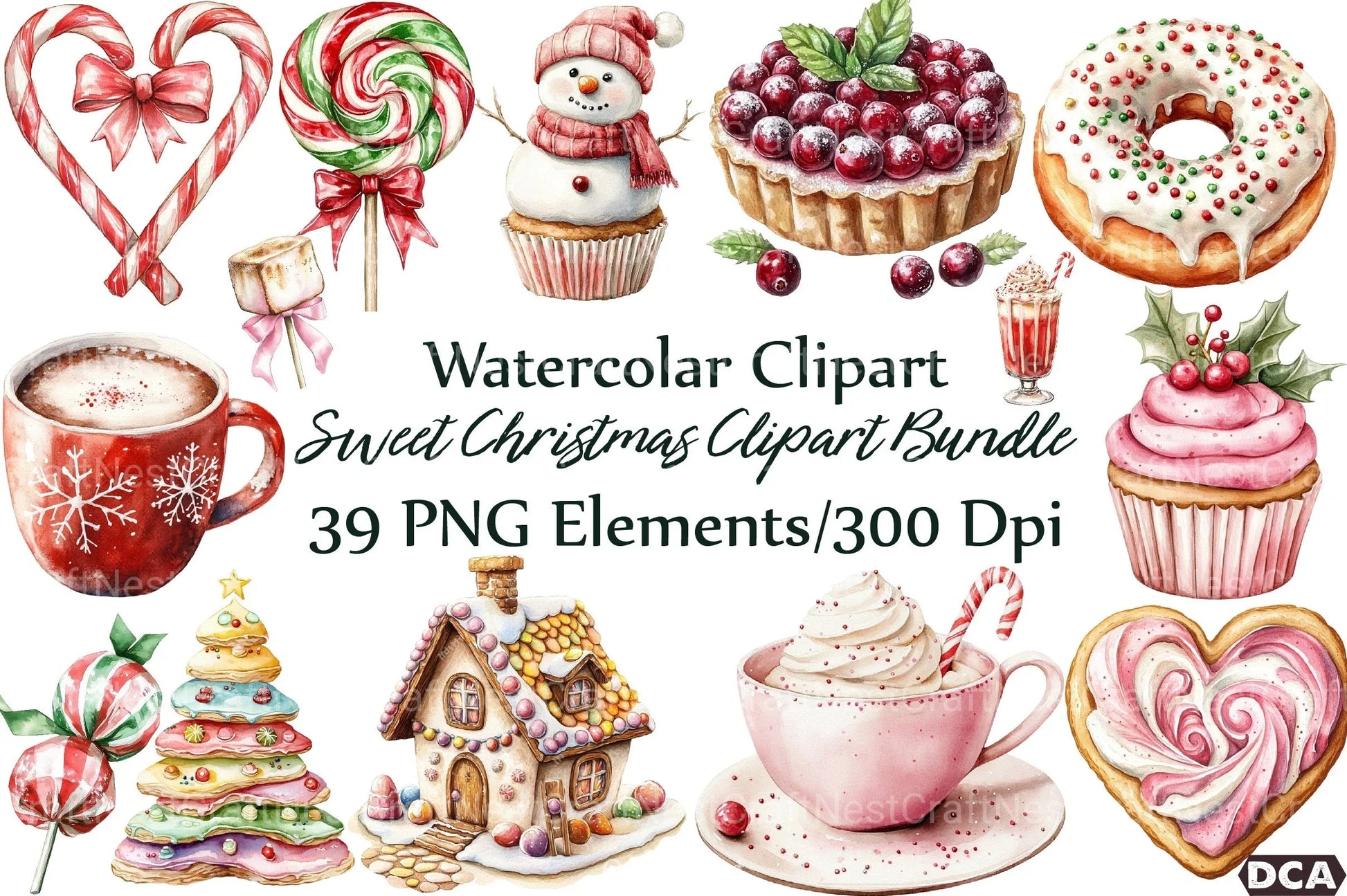 Sweet Christmas Clipart Bundle 7 - CraftNest - Digital Crafting and Art