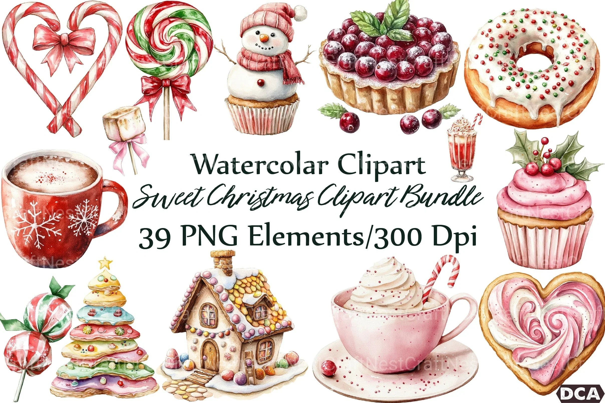 Sweet Christmas Clipart Bundle 7 - CraftNest - Digital Crafting and Art