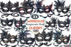 Black Lace Masquerade Mask Clipart Bundle