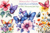 Colorful Flowers and Butterflies Clipart Bundle