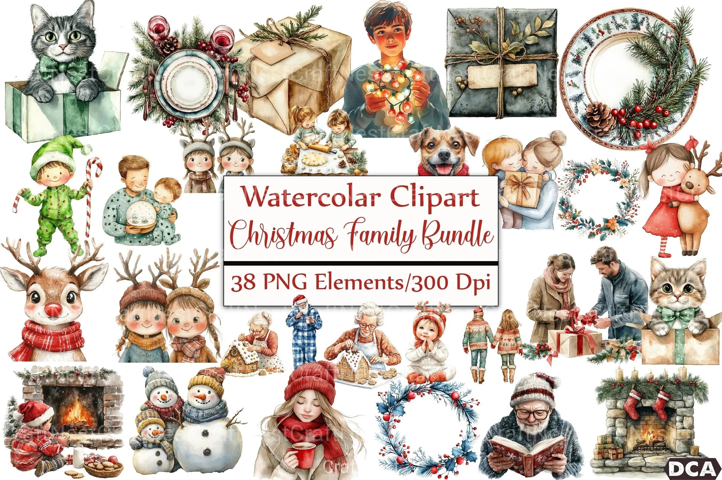 Christmas Family Clipart Bundle 2 - CraftNest - Digital Crafting and Art