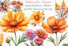 Sunset Fall Flowers Clipart Bundle
