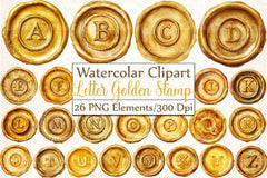 Seal Wax Letter Golden Stamp Clipart Bundle - CraftNest - Digital Crafting and Art