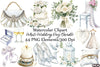 White Wedding Day Clipart Bundle