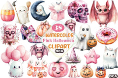 Cute Pink Halloween Clipart Bundle 123 - CraftNest - Digital Crafting and Art