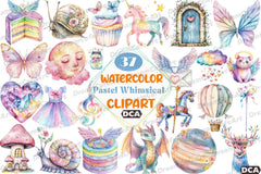 Pastel Whimsical Clipart Bundle - CraftNest - Digital Crafting and Art