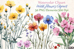 Wild Flowers Clipart Bundle - CraftNest - Digital Crafting and Art
