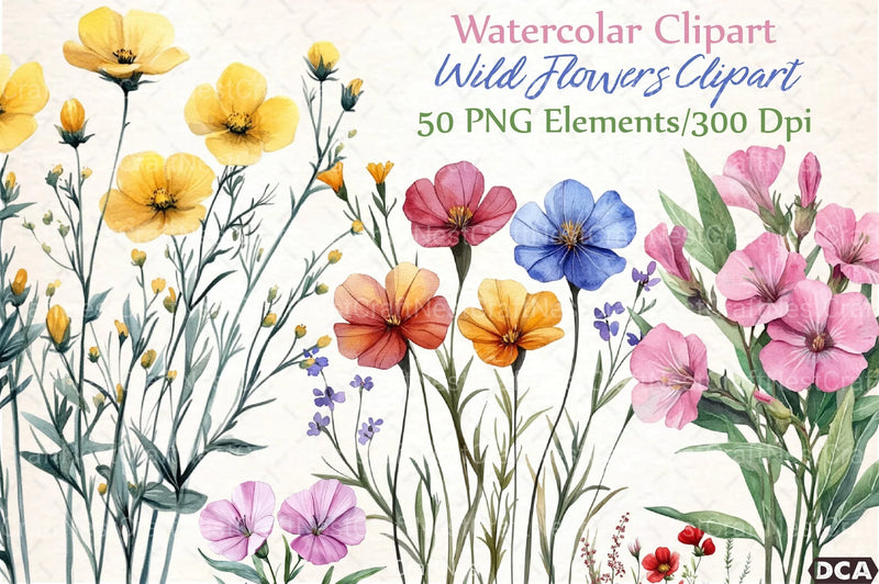 Wild Flowers Clipart Bundle - CraftNest - Digital Crafting and Art
