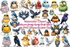 Halloween Spooky Quirky Birds Clipart Bundle - CraftNest - Digital Crafting and Art