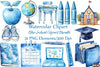 Blue School Clipart Bundle