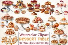 Thanksgiving Dessert Table Clipart Bundle - CraftNest - Digital Crafting and Art