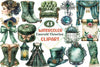 Emerald Victorian Clipart Bundle