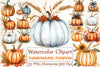 Thanksgiving Pumpkin and Wheat Clipart Bundle