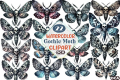 Gothic Moth Clipart Bundle - CraftNest - Digital Crafting and Art