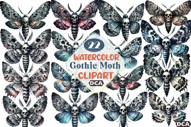 Gothic Moth Clipart Bundle - CraftNest - Digital Crafting and Art