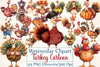 Thanksgiving Turkey Cartoon Clipart Bundle
