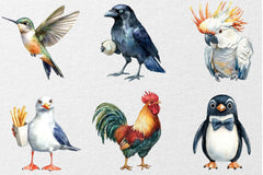 Funny Birds Clipart Collection Bundle - CraftNest - Digital Crafting and Art