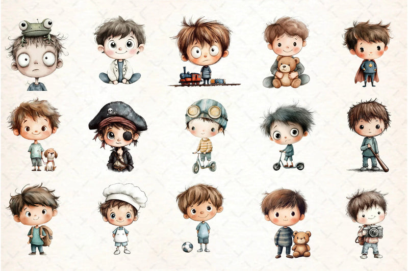 Just Boys Clipart Bundle - CraftNest - Digital Crafting and Art