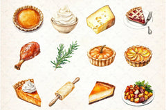 Pumpkin Pie & Turkey Day Clipart Bundle - CraftNest - Digital Crafting and Art