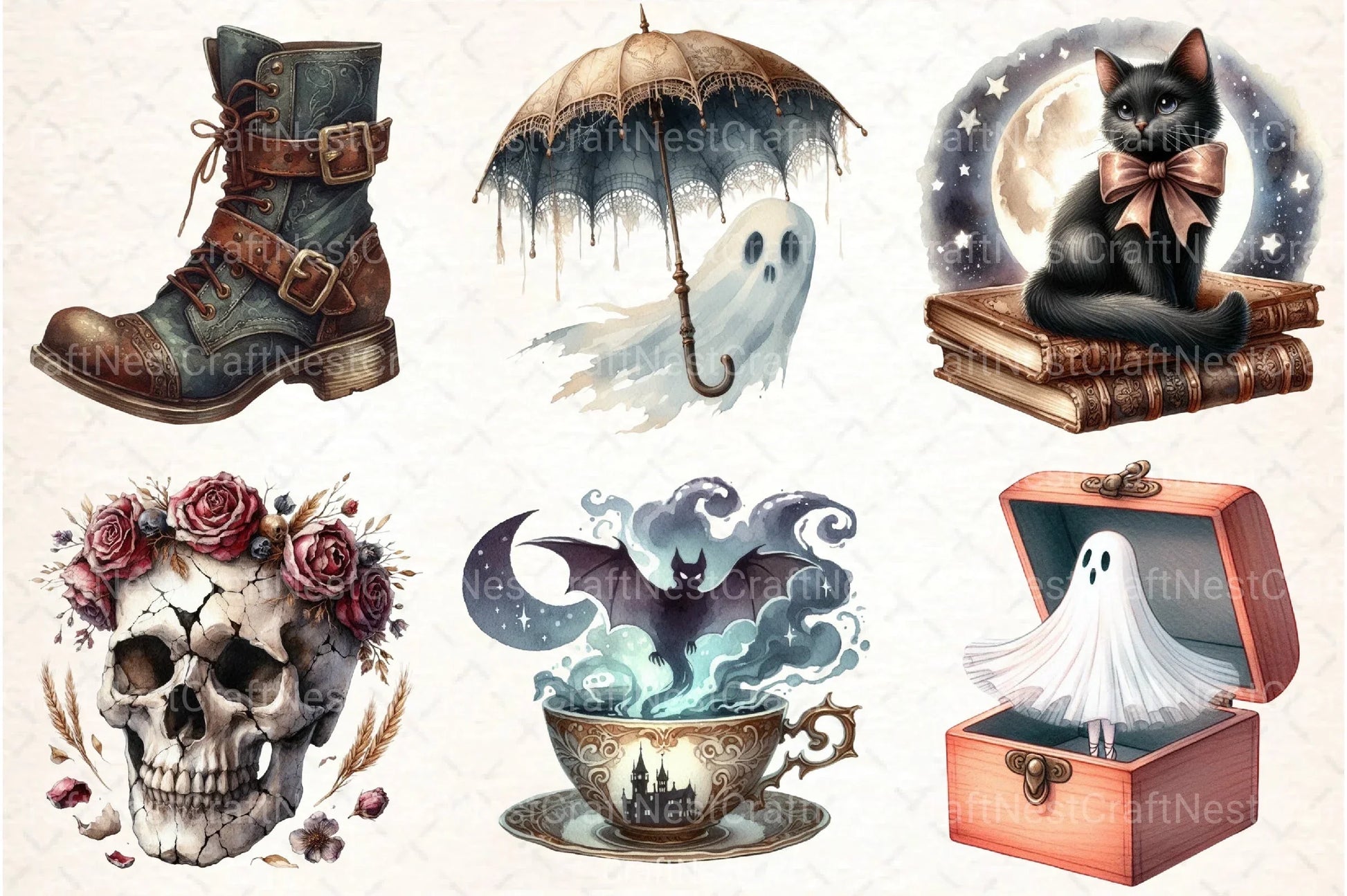 Antique Halloween Clipart Bundle 8 - CraftNest - Digital Crafting and Art