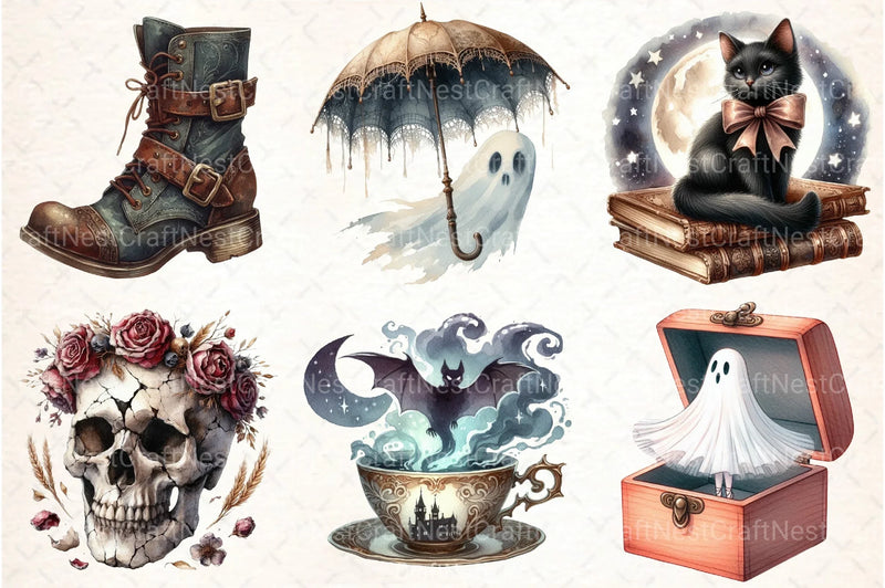 Antique Halloween Clipart Bundle 8 - CraftNest - Digital Crafting and Art