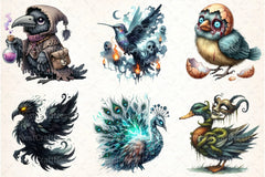 Spooky Halloween Quirky Birds Clipart Bundle - CraftNest - Digital Crafting and Art