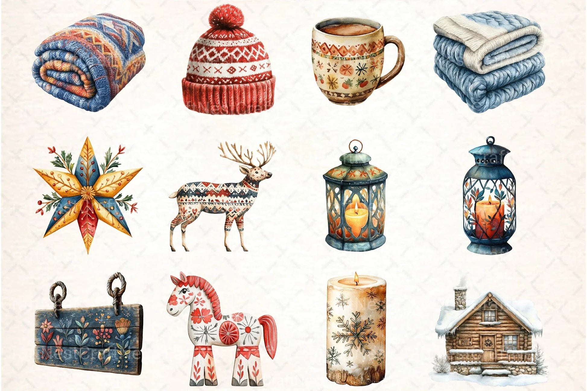 Nordic Christmas Clipart Bundle - CraftNest - Digital Crafting and Art